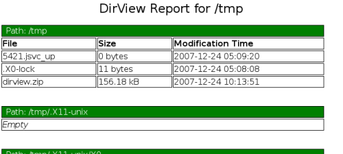 DirView sortable Report